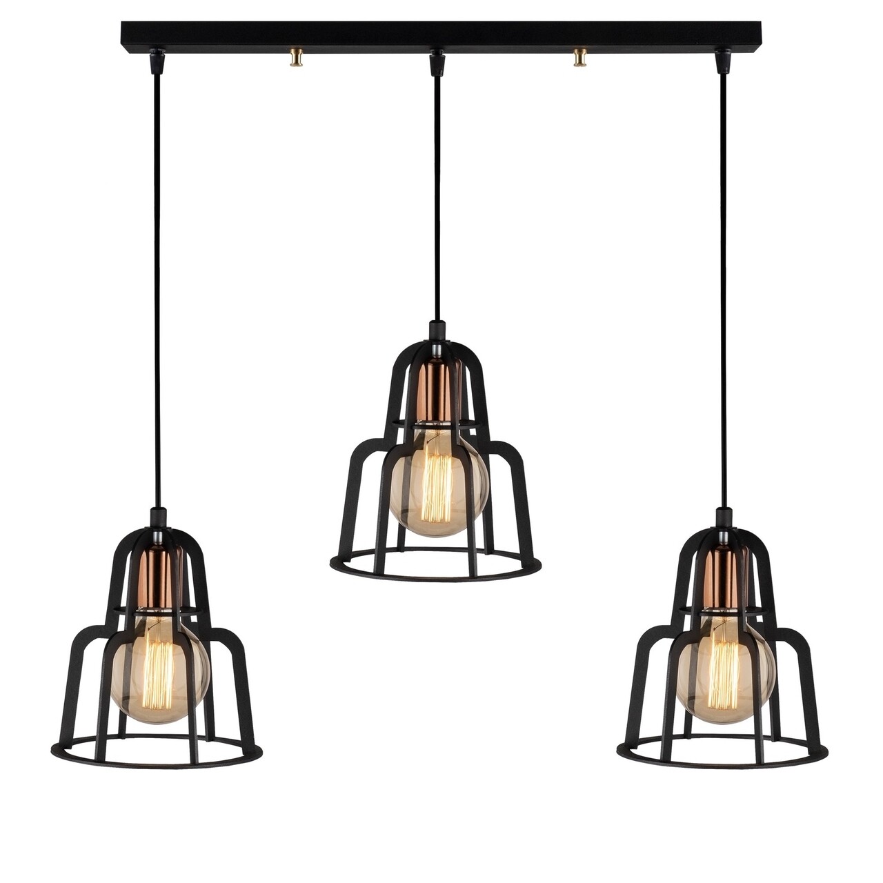 Lustra Endustri MR - 782, Opviq, 100 x 20 x 115 cm, 3 x E27, 100W, negru - imagine 6
